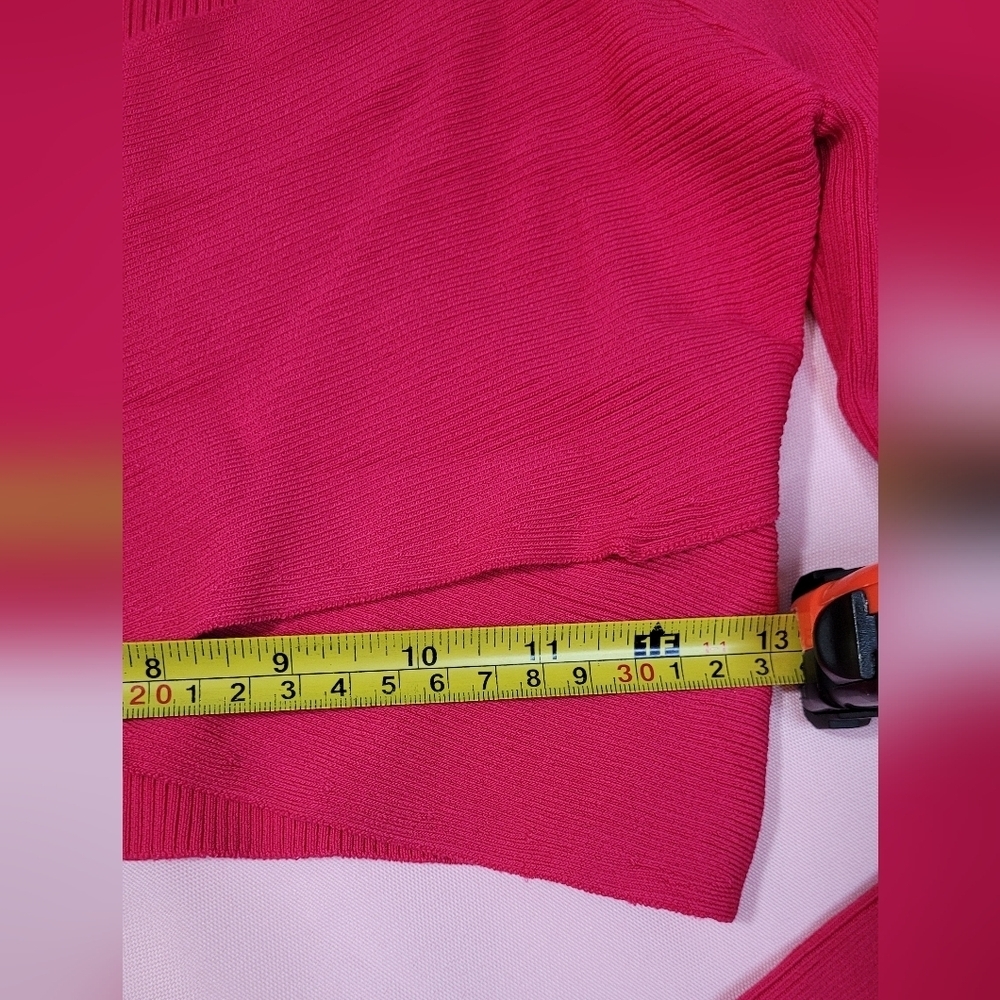 Vibrant Pink Long Sleeve Crop Top with Cut-Out Style - Picture 11 of 16
